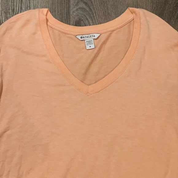 Athleta Sunrise V-Neck Sweatshirt Top - Peach - Picture 3 of 4